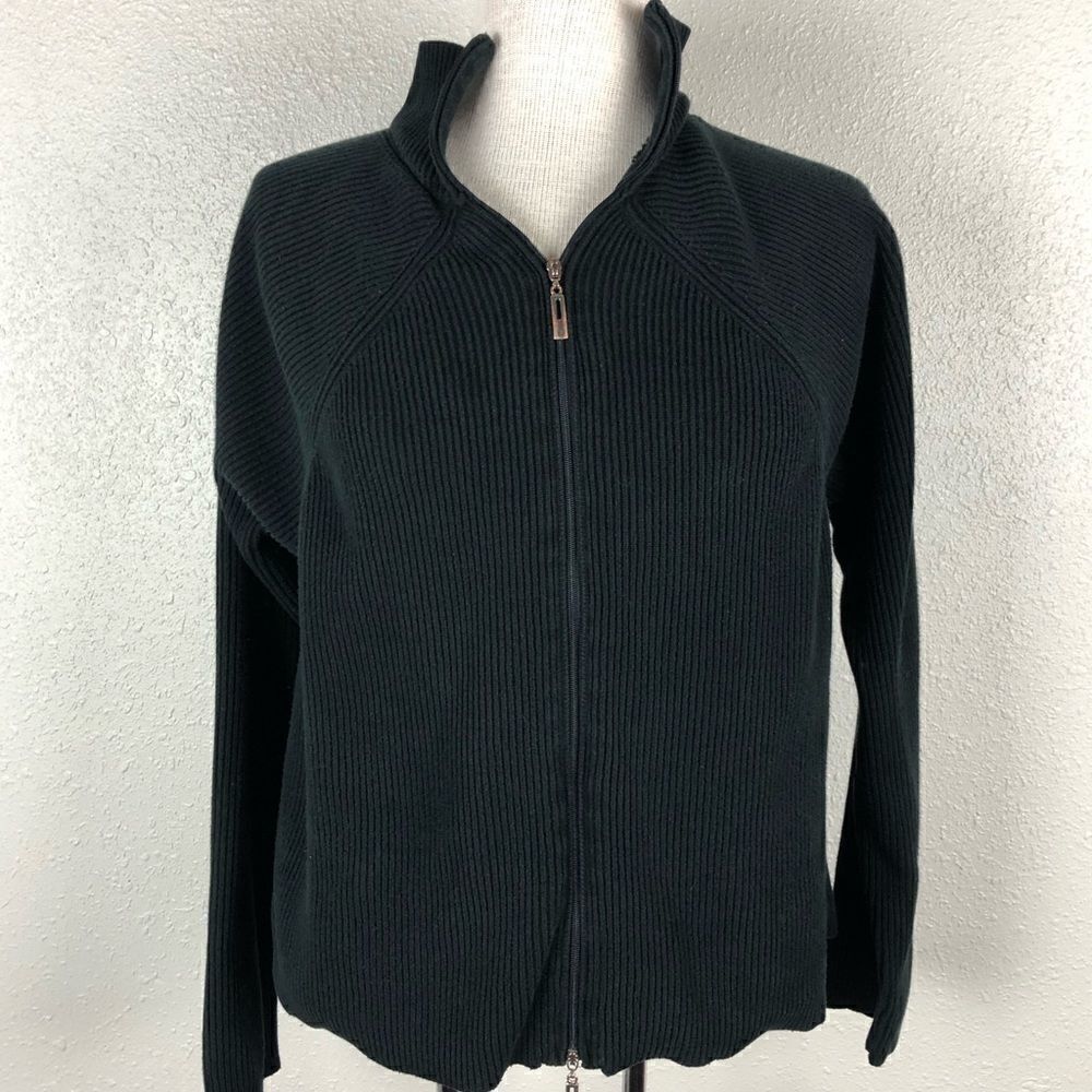 Liz Claiborne Liz Wear Zipper Black Jacket Size XL